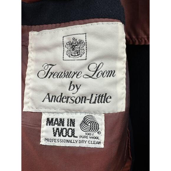 Anderson Little Mens Suit Cat Size Unknown Blue Wool Two Button Up - Picture 9 of 16